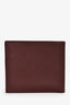 Prada Burgundy Saffiano Leather Logo Bi-Fold Wallet