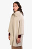Max Mara Studio Beige Herringbone Alpaca Wool Midi Coat Size 6