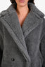 Max Mara Grey Alpaca Teddy Bear Icon Coat Size M