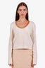 Bottega Veneta 2019 Cream Wool Knit Chain Detail Sweater Size 40