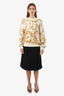 Mini-jupe Chanel™ d’occasion en tweed noir à laine, boutonnée « Lions Head », taille 36