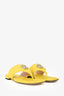 Gucci Yellow Nappa Leather GG Thong Heeled Sandals Size 38