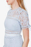Self-Portrait Blue Abstract Guipure Midi Dress Size 2