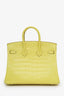 Hermès 2023 Lime Matte Alligator Mississippiensis Birkin 25 With Palladium Hardware