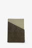 Bottega Veneta Brown/Green Intrecciato Leather Business Card Case