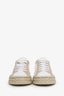 Prada White/Beige Canvas Gabardine Logo Sneakers Size 35