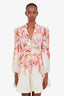 Zimmermann Orange/Multicolour Linen Long Sleeve Mini Dress Size 1
