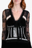 Ermanno Scervino Black Velvet Lace Detail Dress Size 40