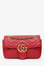 Gucci Red Leather GG Marmont Crossbody Bag