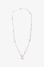 Hermès Sterling Silver and 18K Rose Gold Ex-Libris Necklace, Small Model
