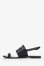 Pre-loved Chanel™ Black Goatskin CC Slingback Sandals Size 36.5