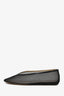 Le Monde Béryl Black Leather-Trimmed Mesh 'Luna' Ballet Flats Size 38