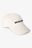 Balenciaga White Cotton Logo Baseball Cap Size L