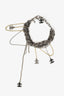 Pre-loved Chanel™ Silver Tones Braided Multi-Strand Chain Interlocking CC Charm Bracelet