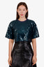 Pre-loved Chanel™ 23C Green Sequin CC Cropped Top Size 38