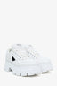 Prada White Leather Monolith Platform Sneaker Size 38.5