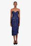 Bariano Blue/Black 'Cosmos' Midi Dress Size M