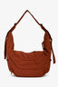 Lemaire Rust Brown Quilted Canvas Soft Game Medium Shoulder Bag