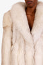 Vintage White/Grey Long Wolf Fur Coat Est Size M