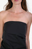 Brunello Cucinelli Grey Cotton Ruched Detail Strapless Top Size 2
