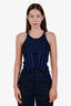 Dion Lee Navy Ribbed Corset Tank Top Size US 4