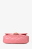 Pre-loved Chanel™ 2023 Light Pink Quilted Lambskin Mini Crystal Top Handle Rectangular Flap