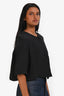 Marni Black Silk Blend Textured Three-Quarter Sleeve Crop Jacket Size 38