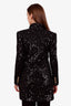 Balmain Black Sequin Double Breasted Jacket Size 38