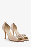 Manolo Blahnik Blush Satin Crystal Buckle Sedaraby Heels Size 39