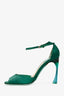 Christian Dior Green Satin Peep Toe Heels Size 37