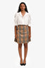 Burberry Beige House Check Wool Pleated Skirt Size 10 Kids