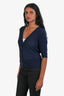Vince Navy Blue Wool Short Sleeve Buttoned Cardigan Size S