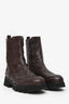 Pons Quintana Brown Leather Woven Lug Sole Boot Size 41