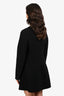 Theory Black Wool Cashmere Flounce Mini Dress Size M
