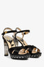 Prada Black Satin Crystal PVC Heels Size 38