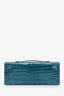 Hermès 2016 Blue Colvert Crocodile Niloticus 'Kelly Cut' Clutch