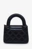 Pre-loved Chanel™ 2022+ Black Mini Nano Kelly Shopper Top Handle Bag with Chain