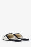 Pre-loved Chanel™ 2023 White/Black Knit CC Logo Mules Size 38