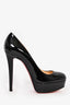 Christian Louboutin Black Patent Leather Platform Stiletto Heels Size 36