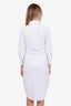 Thom Browne White Oxford Grosgrain Placket Shirtdress Size 36