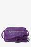 Bottega Veneta Purple Intrecciato Leather Camera Crossbody Bag