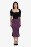 Stella McCartney Purple Cotton Midi Skirt Size 38