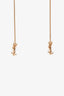 Saint Laurent Gold Tone Cassandre Threader Earrings