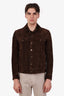 Saint Laurent Brown Suede Button Down Jacket Size 48 Mens
