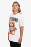 Moschino White Cotton Teddy Bear Logo T-Shirt Size S
