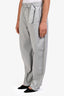 Lemaire Snowy Blue Grey Twisted Belted Barrel Jean Size L
