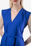 Derek Lam 10 Crosby Blue Cotton Embroidered Belted Sleeveless Mini Dress Size 2