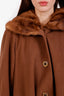 Vintage Camel Mink Trim Long Coat