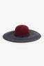 Maison Michel Grey/Burgundy Felt Fedora Hats Size M