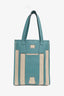 Hermès Blue Leather Canvas 'Petit H Bell' Tote